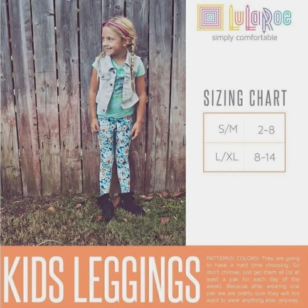LULAROE Kids Christmas/Holiday Leggings - L/XL
